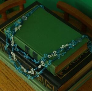 ☆ Blue Beaded Floral Multistranded Necklace ☆